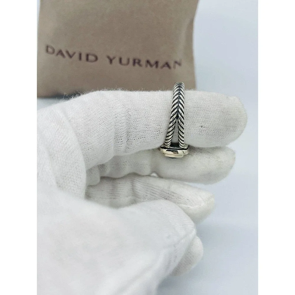 David Yurman Sterling Silver Black Onyx & Diamond Petite Albion Ring Size 7